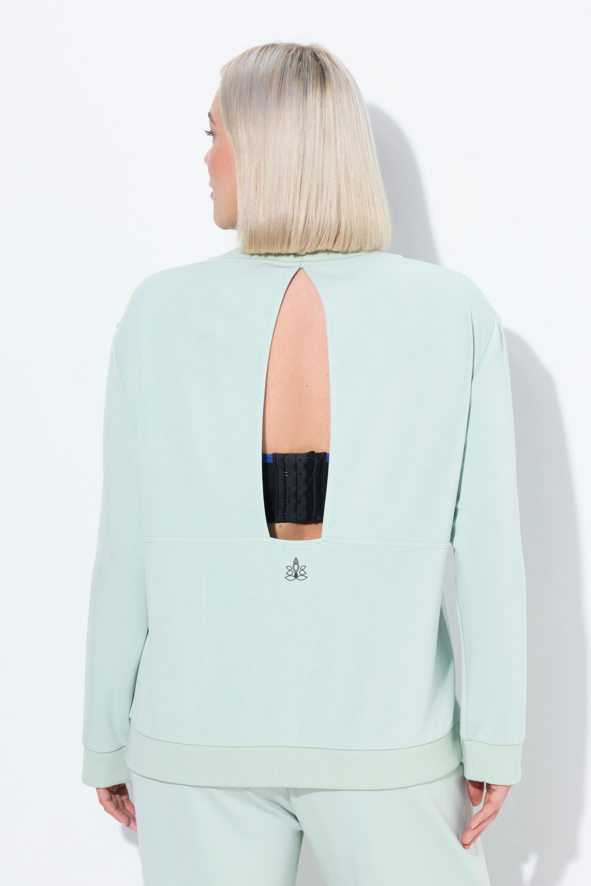 Femme Sweat de yoga coupe Boxy. Manches longues col rond. Découpe dans le dos 2/7