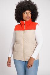 Femme Gilet matelassé polaire teddy col droit fermeture Éclair à double sens