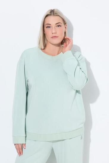 Dames Yoga-sweater boxy cut-out opstaande kraag lange mouwen