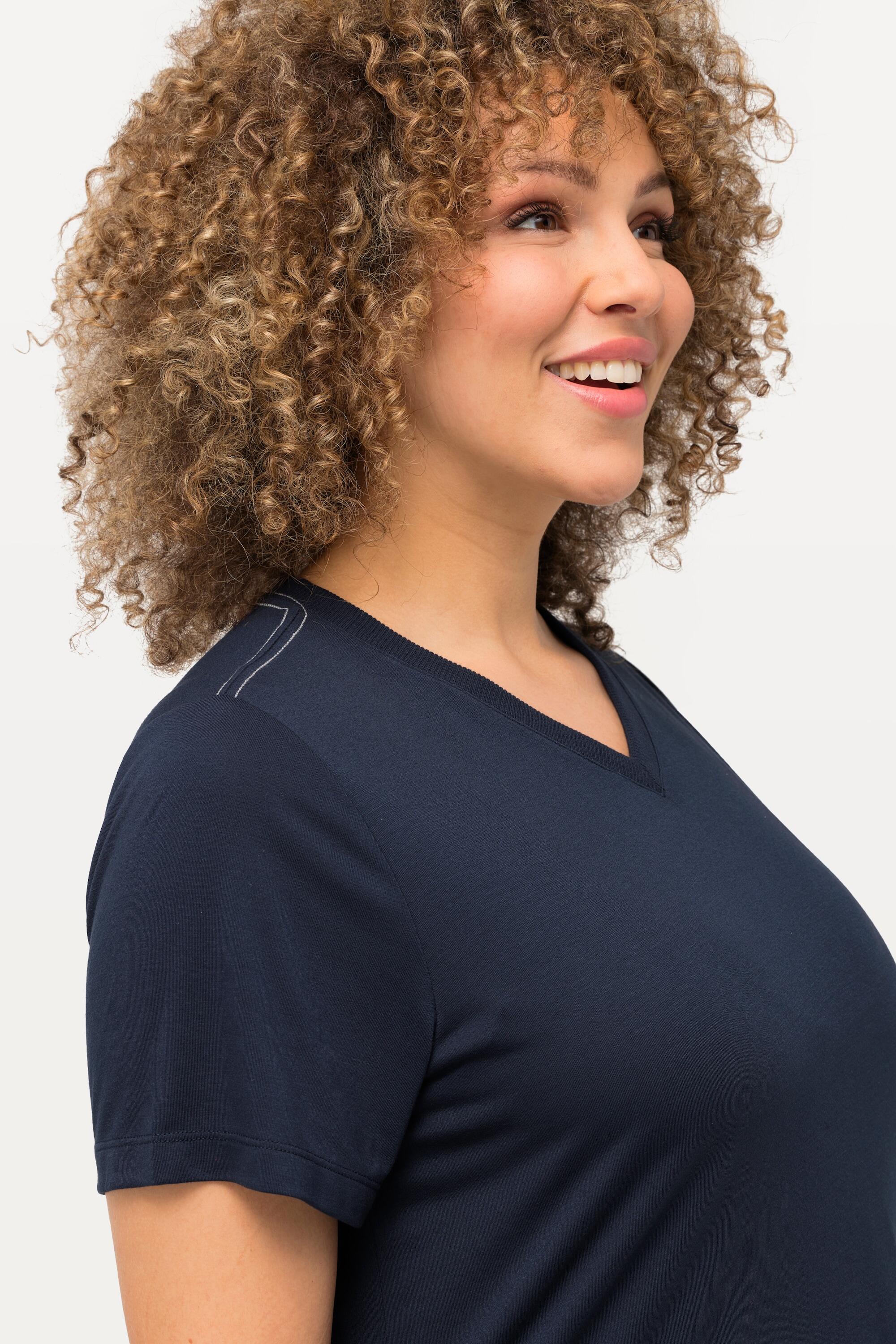 Femme T-shirt technique antibactérien décolleté en V et manches courtes 3/6