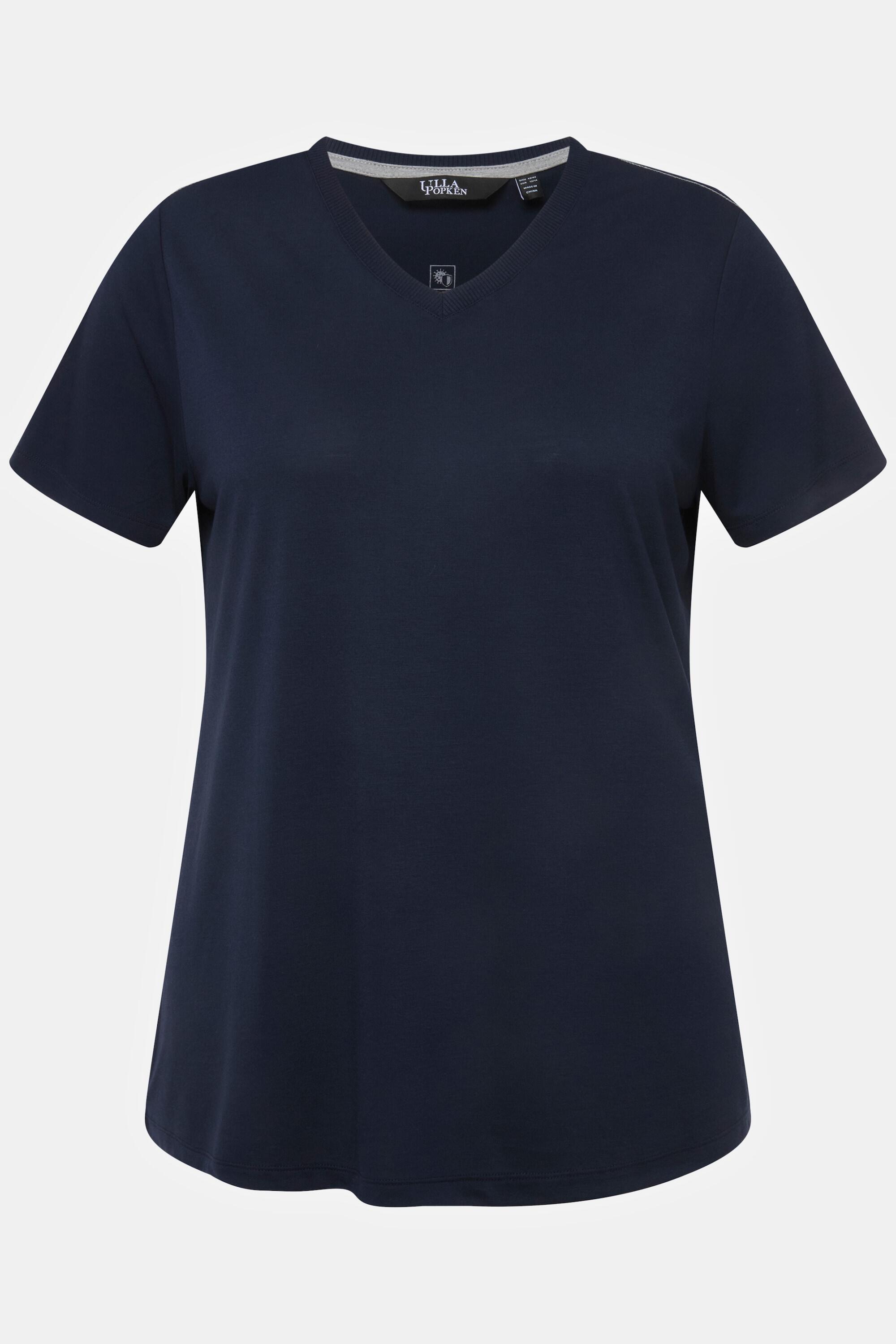 Femme T-shirt technique antibactérien décolleté en V et manches courtes 5/6