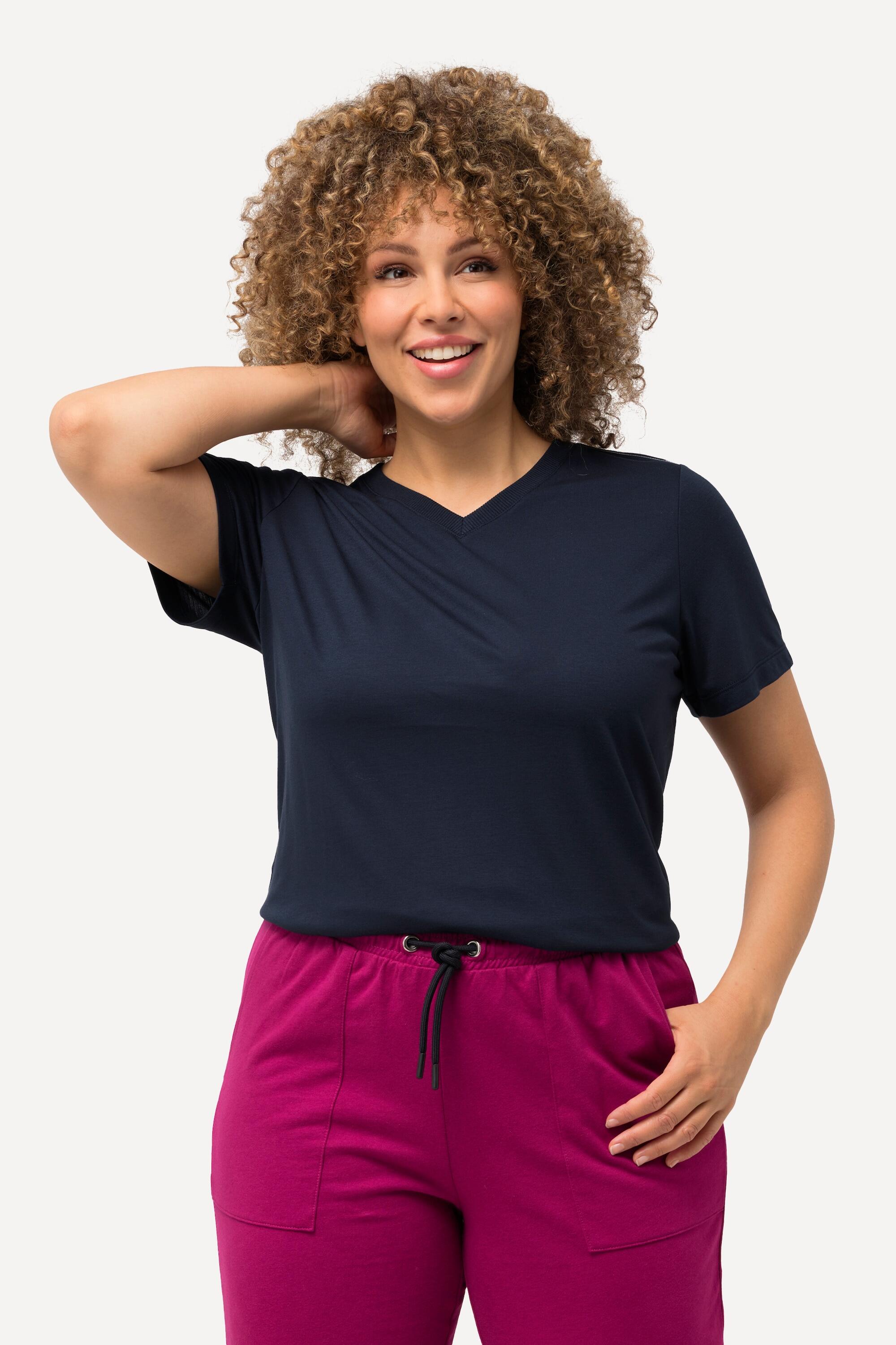 Femme T-shirt technique antibactérien décolleté en V et manches courtes 4/6