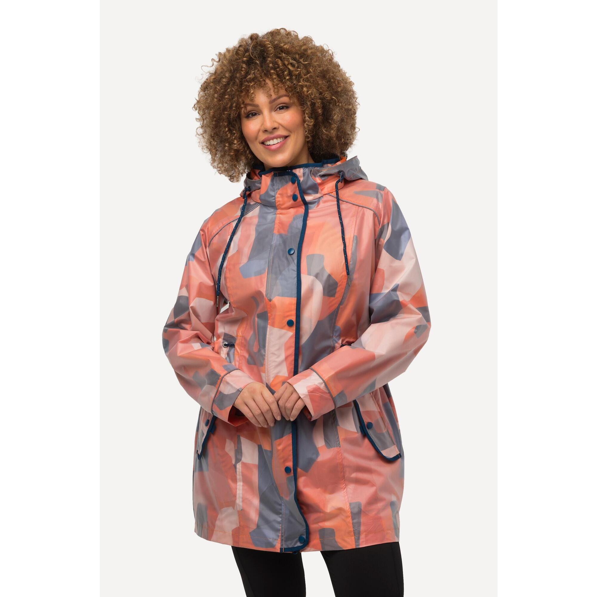 Ulla Popken - Femme Veste Cirée Technique Hyprar Imperméable Fermeture Éclair À Double Sens - Veste - Orange - Decathlon