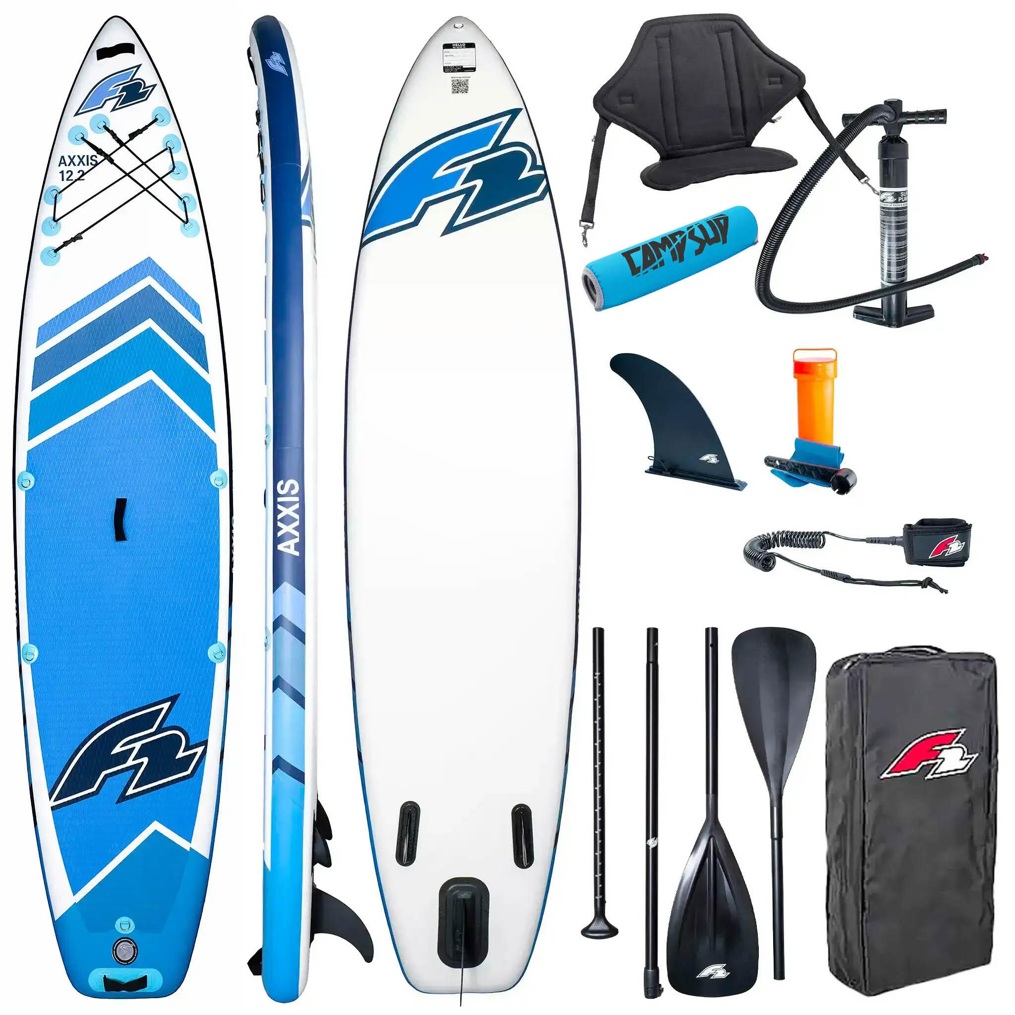 Placă SUP F2 Axxis 12'2" Light Blue Combo + Geamandură vâslă