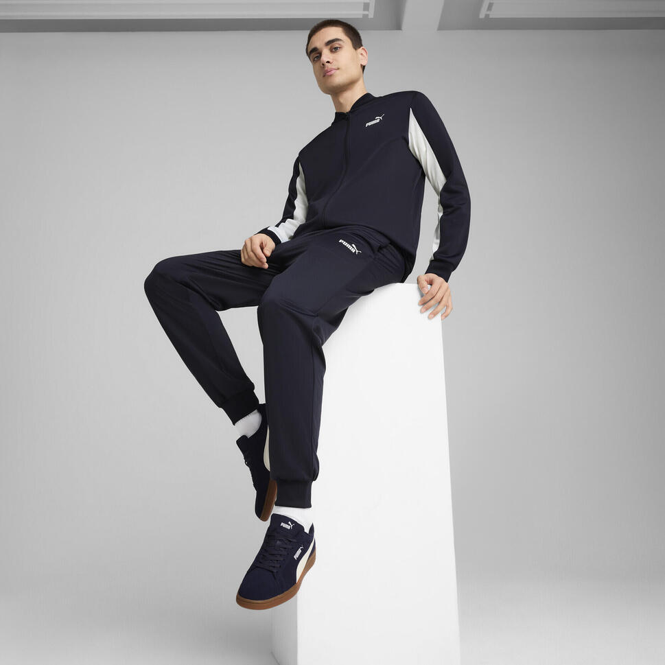 Męski dres inspirowany koszykówką z poliestru PUMA New Navy Blue