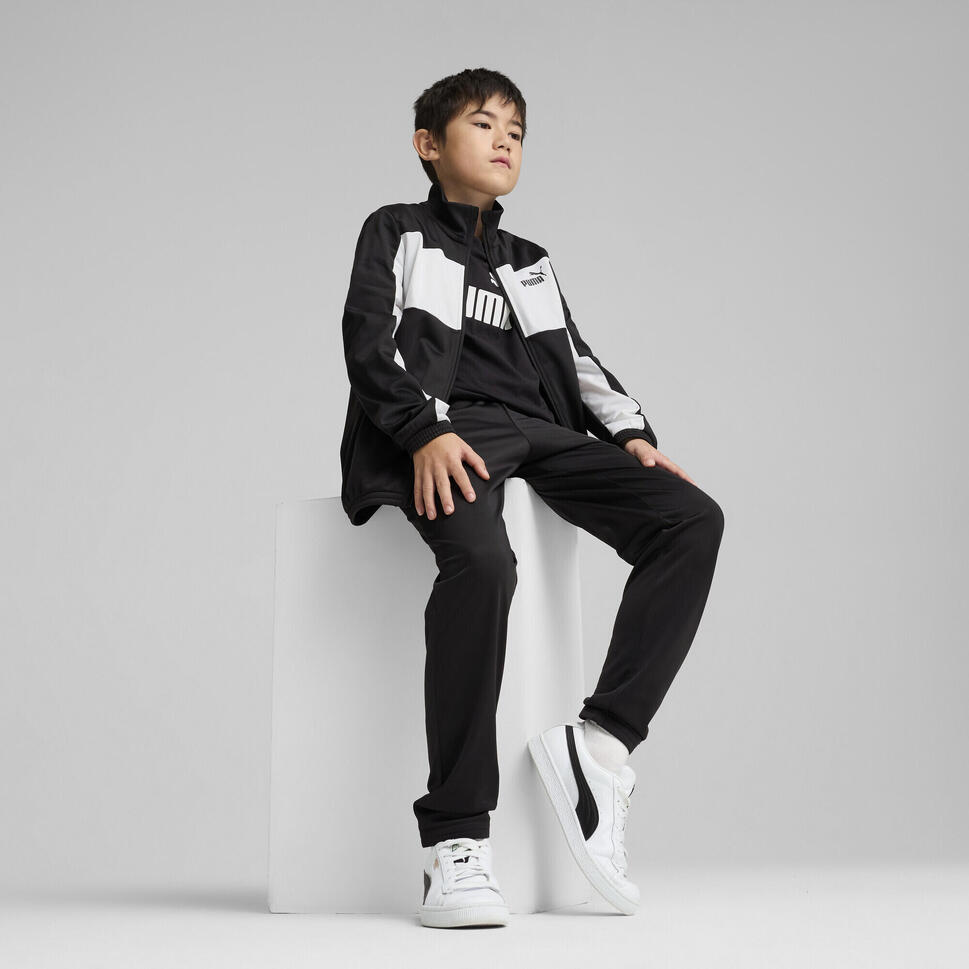 Młodzieżowy dres PUMA z poliestru z blokami kolorów PUMA Black