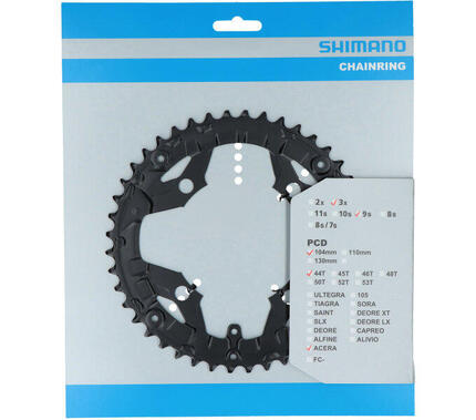 Shimano Acera FC-T3010 9-fach Kettenblatt mit 44 Zähnen in Schwarz