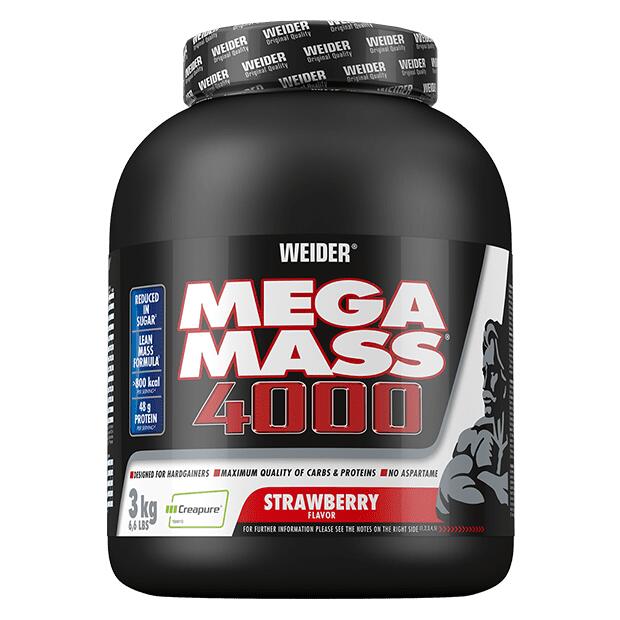 WEIDER Weider Mega Mass 4000 (3000g) Strawberry - Aumento di peso - Con creatina