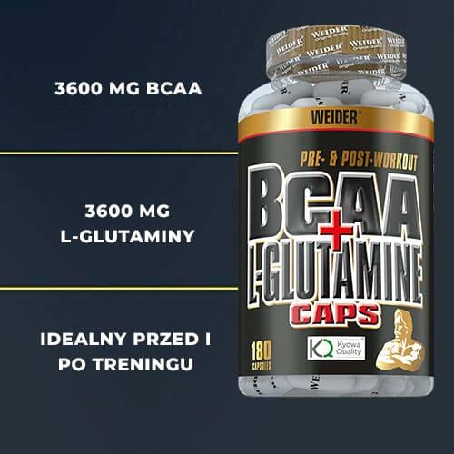 Weider BCAA + L-Glutamine (180 Caps) Unflavoured - Aminozuren - BCAA 2/7