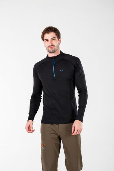 Astro - męska koszulka 100% wełna merino z zamkiem (195 g/m²)