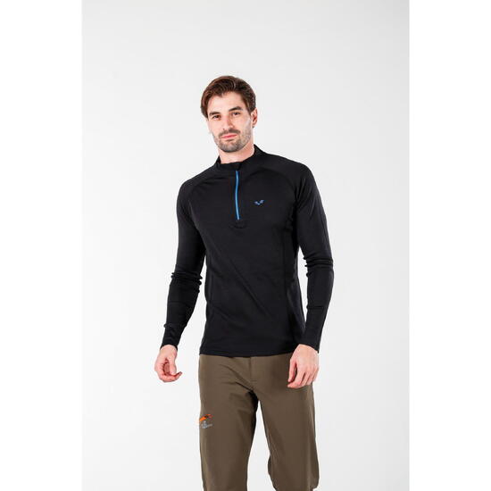 Astro - męska koszulka 100% wełna merino z zamkiem (195 g/m²)