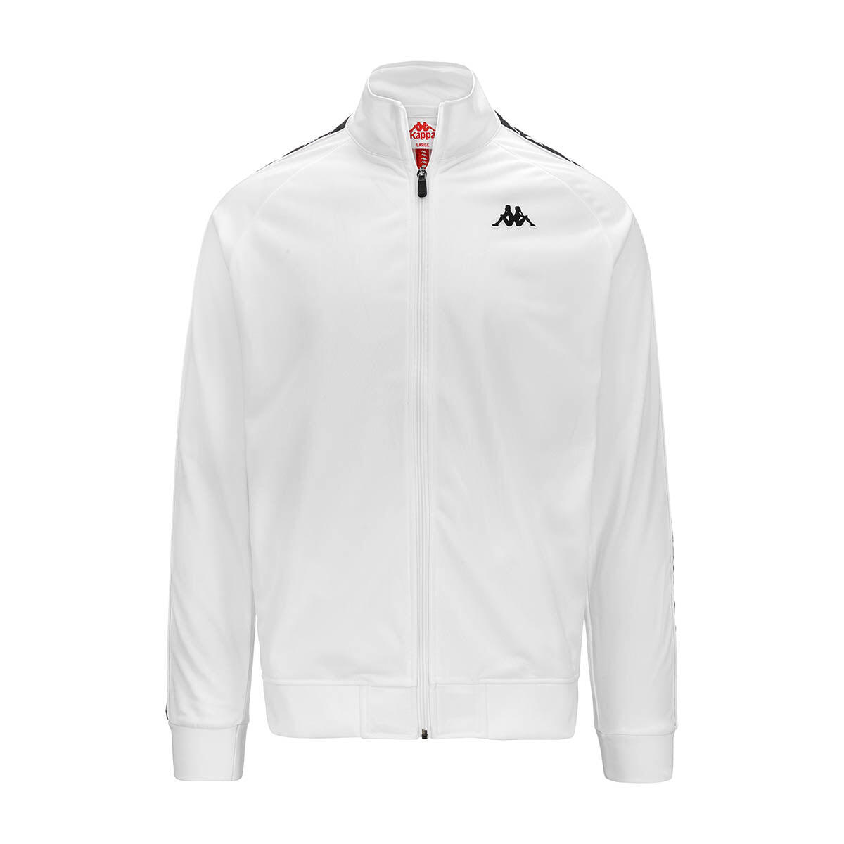 Felpa con zip da uomo in poliestere bianco da streetwear sportivo 2/7