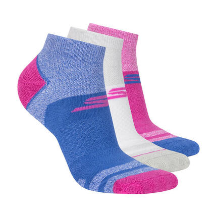 Skechers NEW 3pk Select Terry Low Cut Damen Socken, Pink/Lila/Weiß