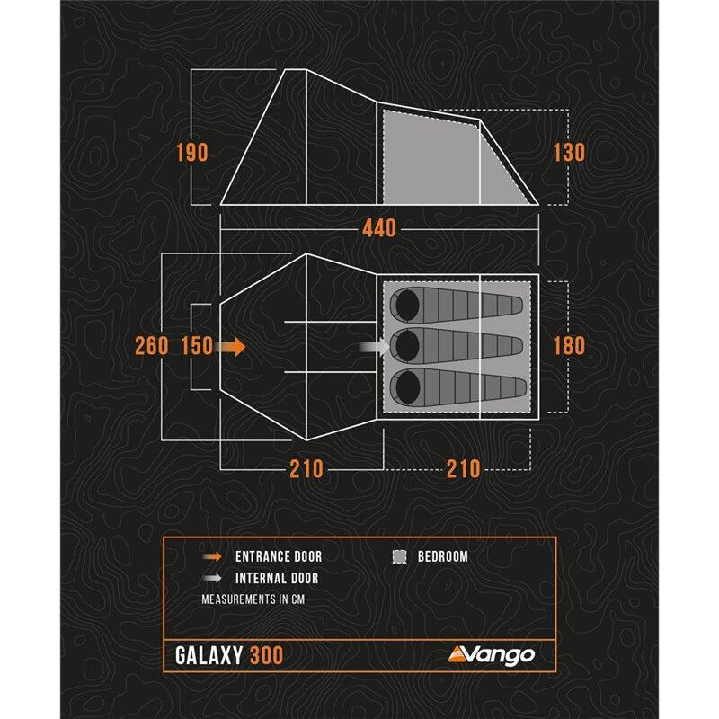 Tenda de Túnel Vango Galaxy 300 para 3 Pessoas - Verde Epsom 2/7