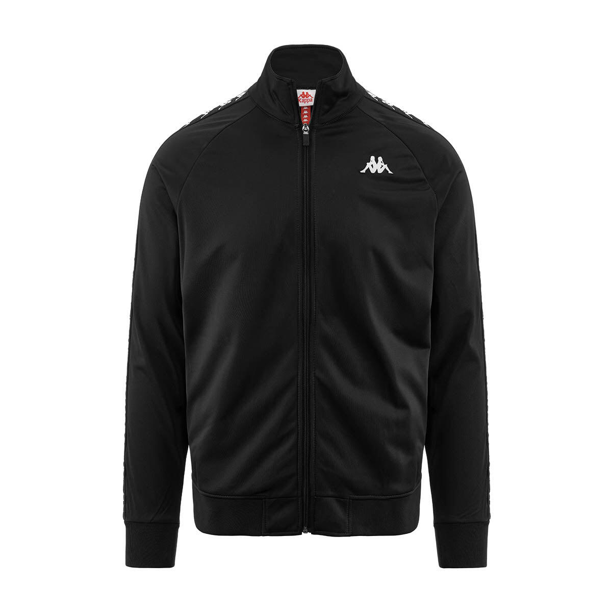 Felpa con zip da uomo in poliestere nero da streetwear sportivo 2/7