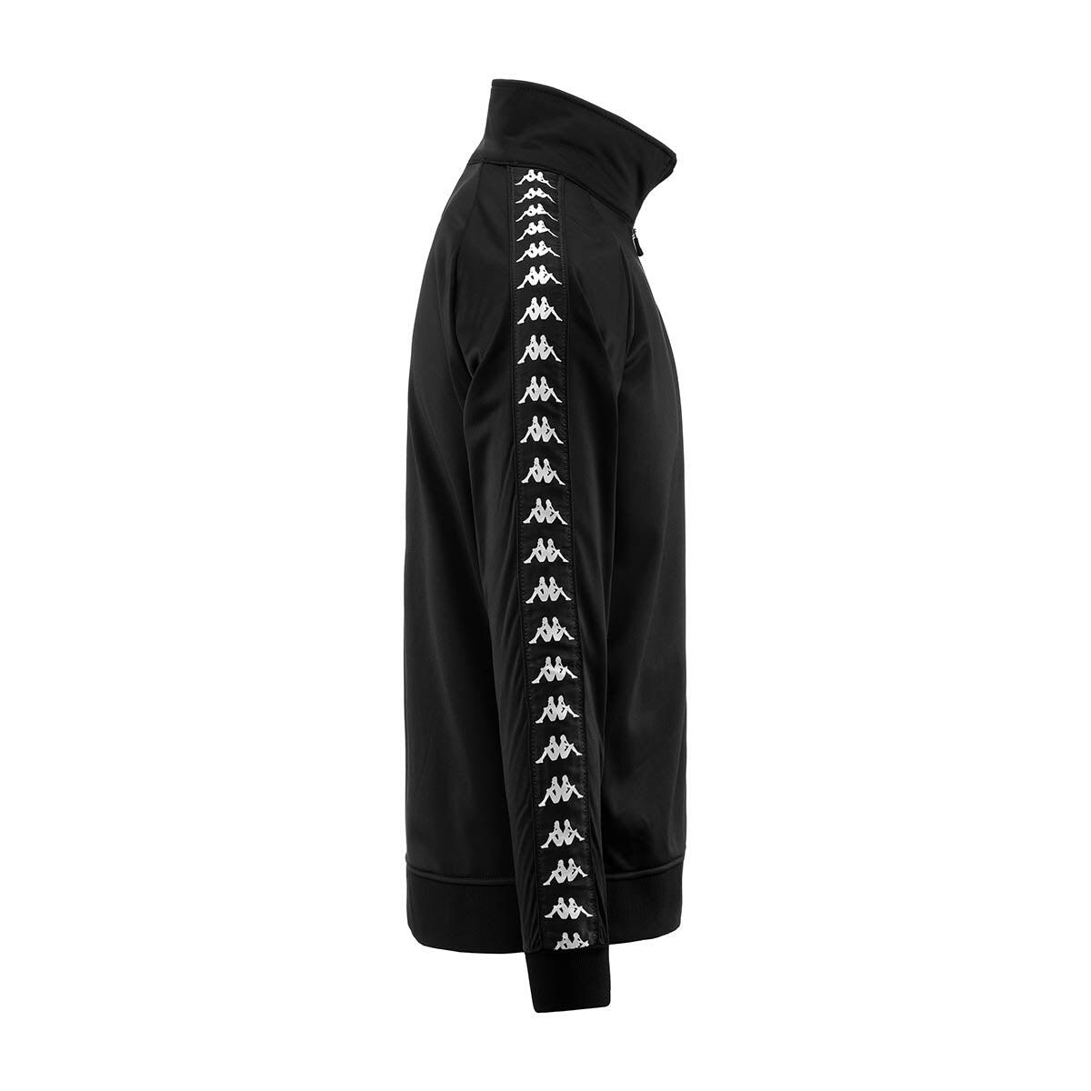 Felpa con zip da uomo in poliestere nero da streetwear sportivo 4/7