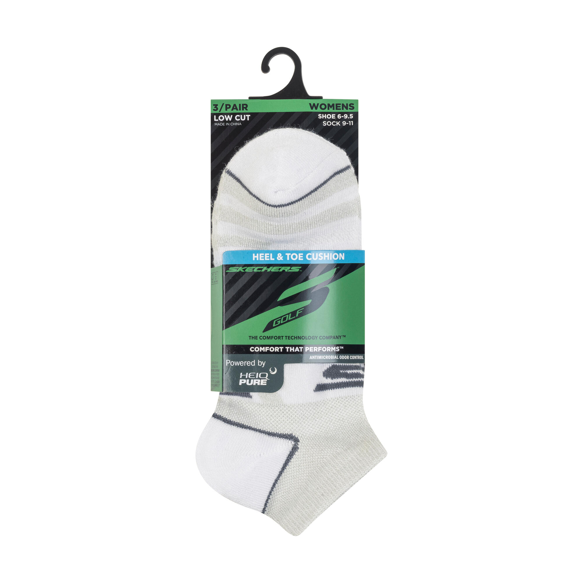 Chaussettes pour femmes, 3pk Select Terry Low Cut, blanches, Skechers NEW 2/2