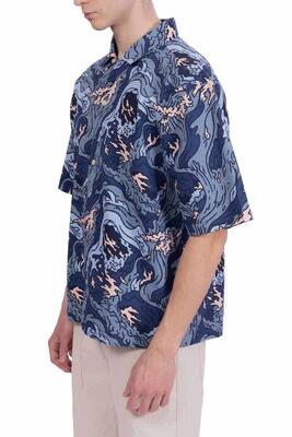 Camicia uomo Resort Seersucker con stampa