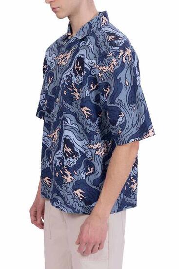 Camicia uomo Resort Seersucker con stampa