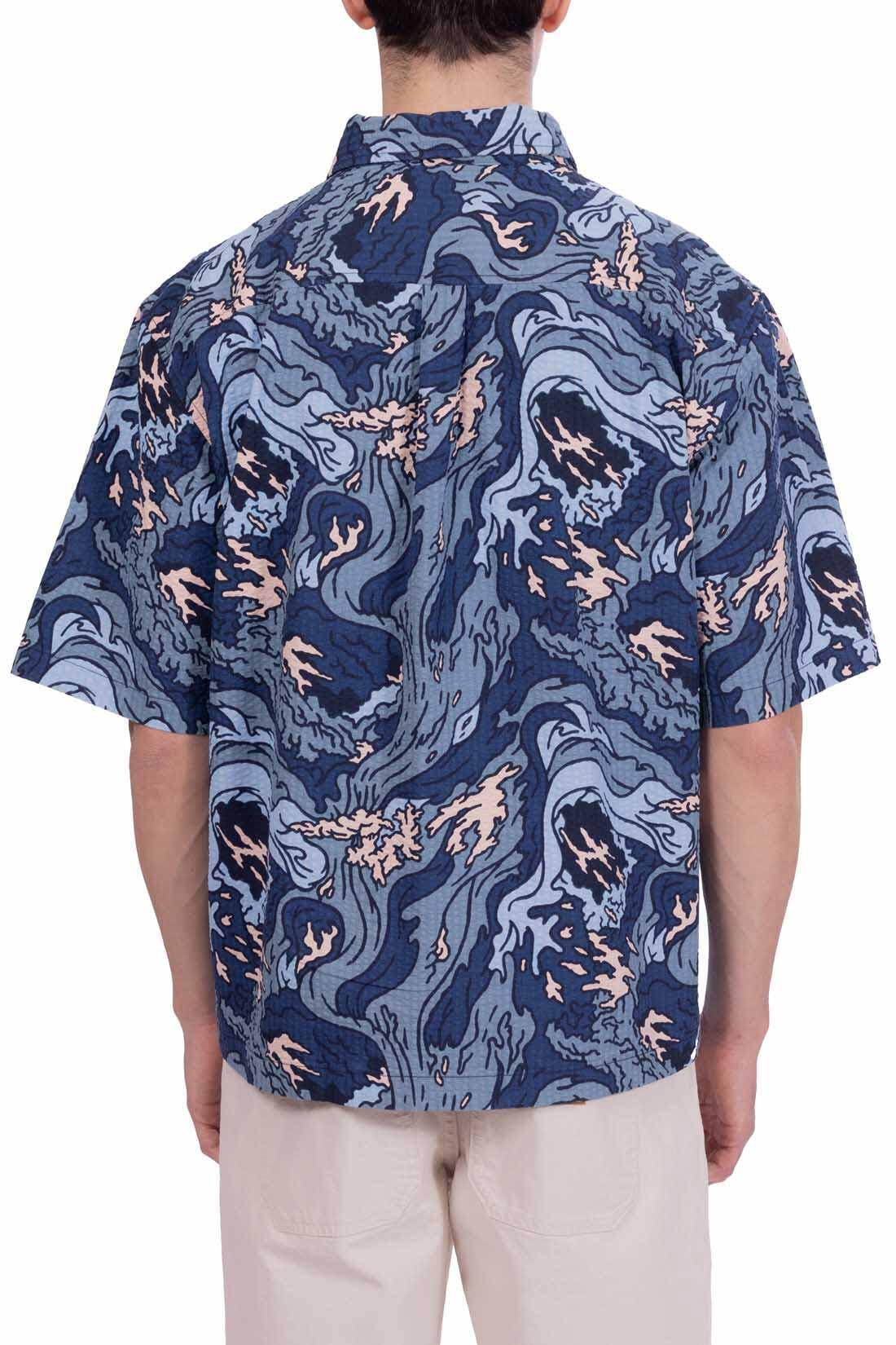 Camicia uomo Resort Seersucker con stampa 3/5