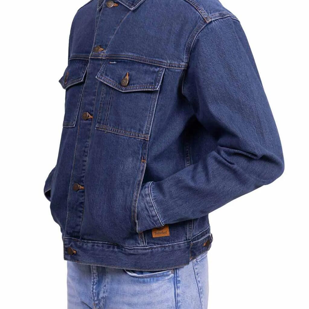 TIMBERLAND denim anorak jacket - men's - blue.