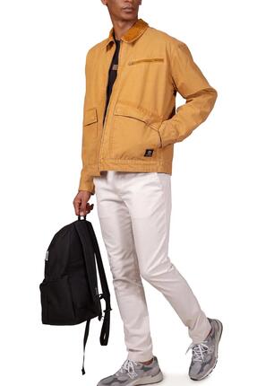 Veste - sportswear - homme - canvas matelassée, regular - marron/bleu