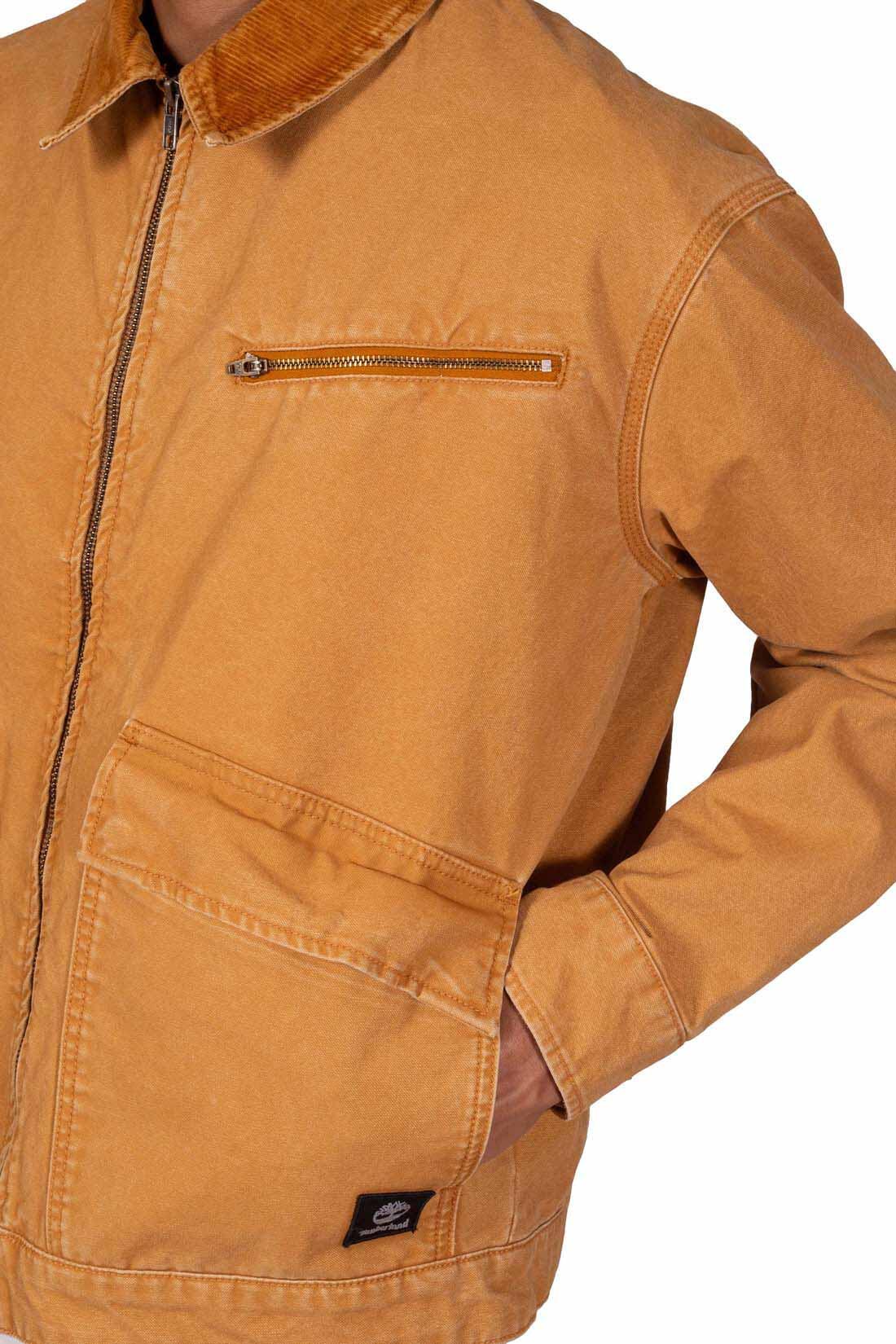 Giacca - sportswear - uomo - canvas imbottita, regular - marrone/azzurro 4/6