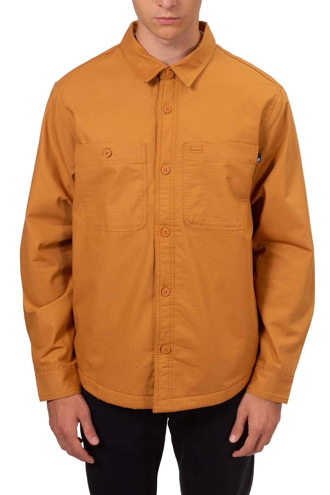 Herren - sport - gewattetes overshirt - tartanfutter - petal beige 2/6