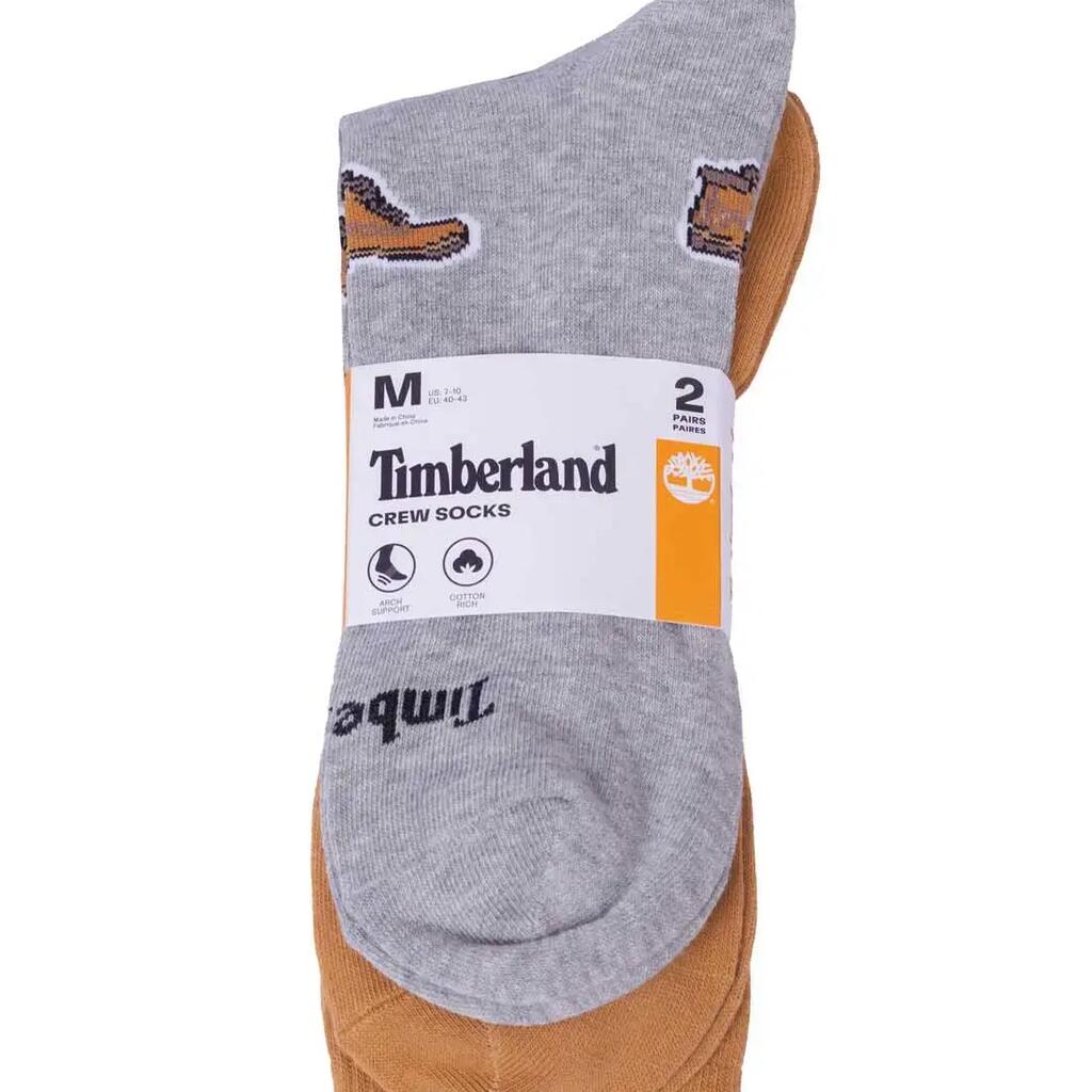 TIMBERLAND Socks 2-pack - Unisex - Grey/Walnut brown.