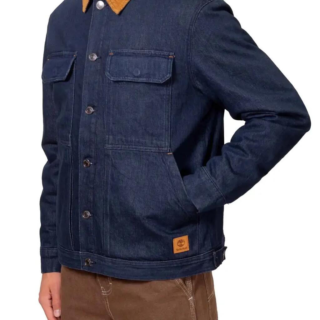Men's padded denim trucker jacket