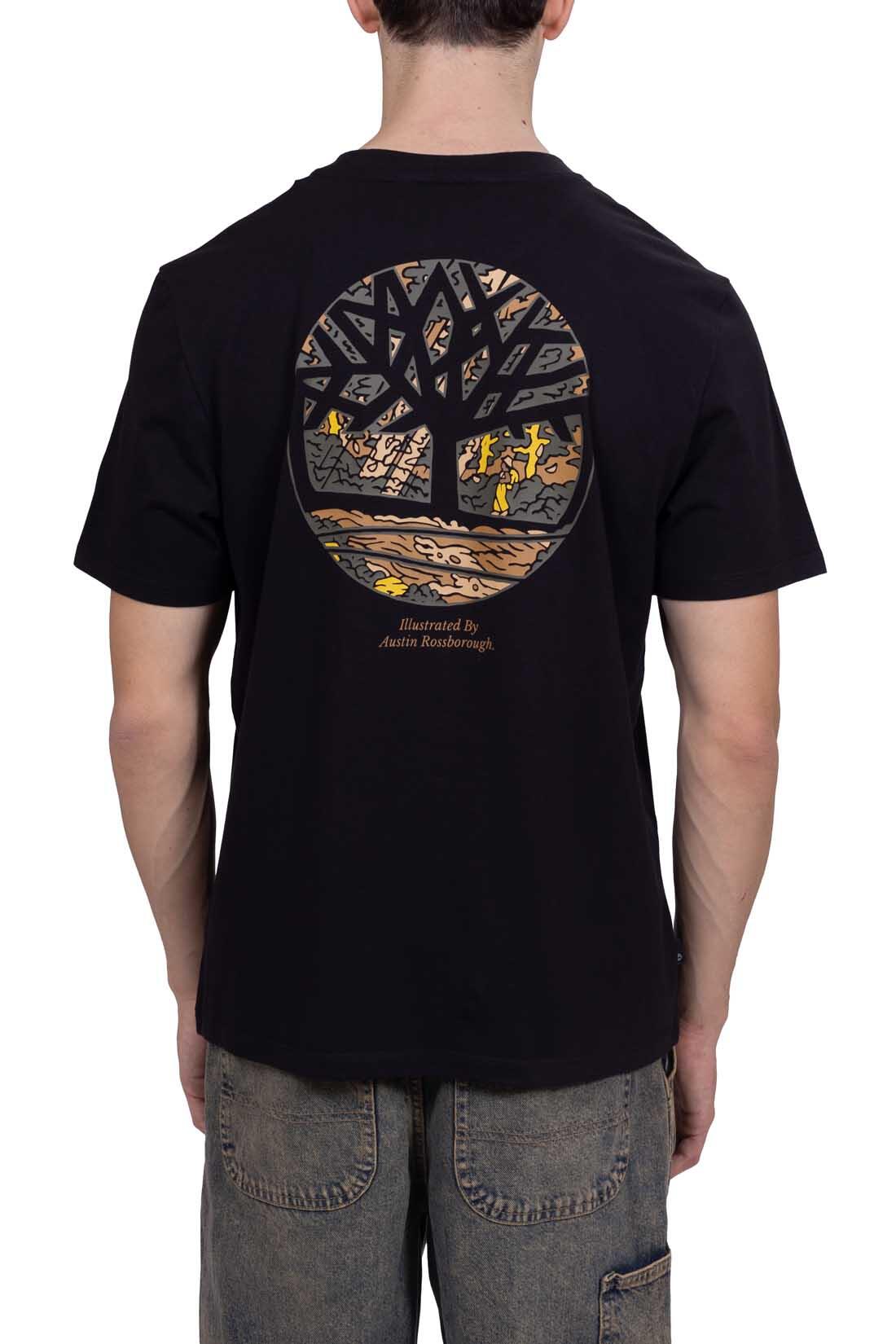 T-shirt homem relaxed fit com estampado árvore ilustrada 2/5