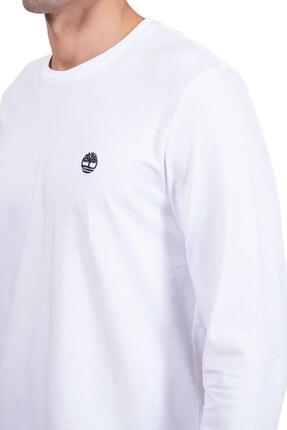 T-shirt - Sport - Homme - Coupe régulière - Manche longue, logo - Blanc