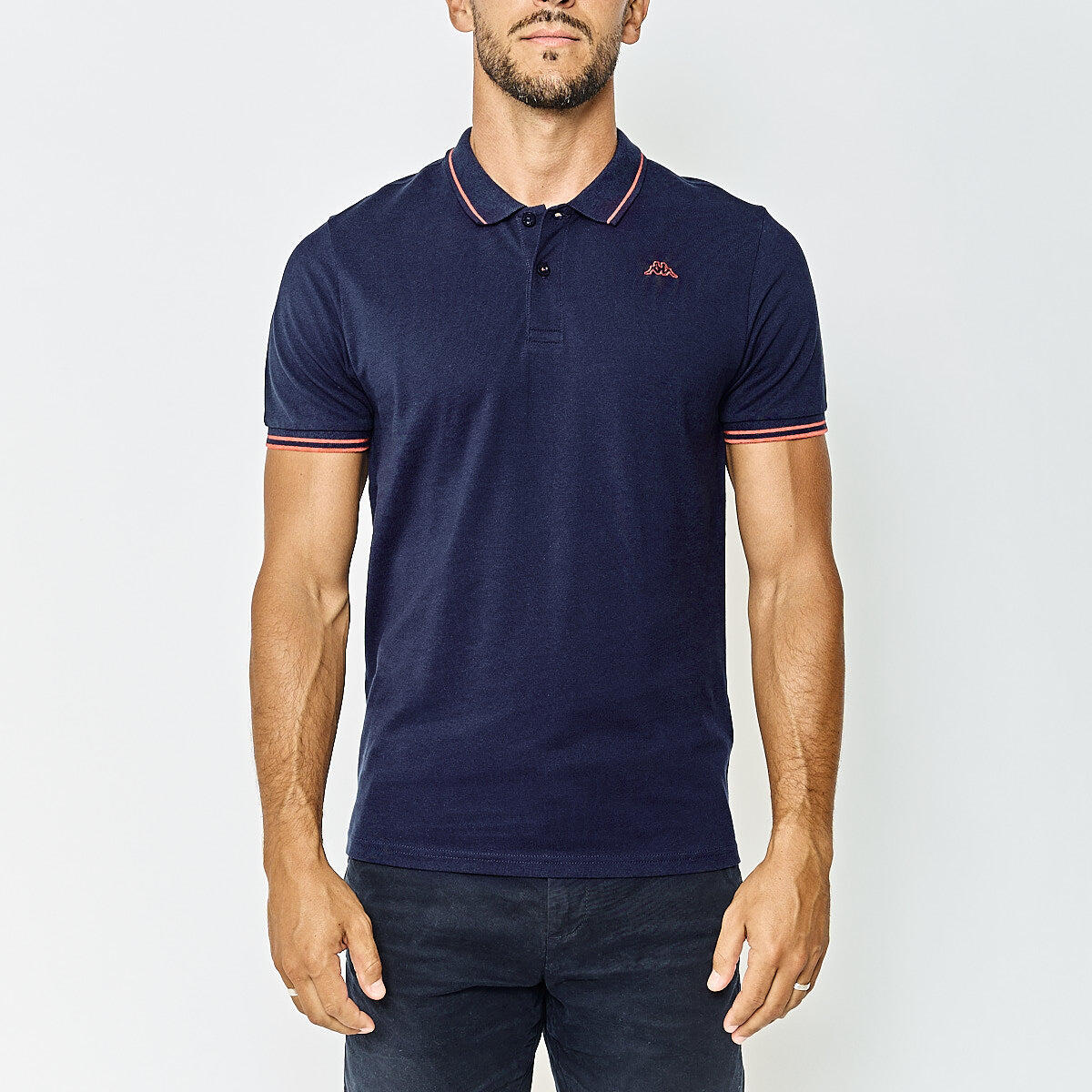 Polo Kappa Ezio da Uomo Blu Navy/Rosso 2/7