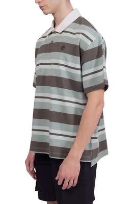 Camicia Da Rugby A Strisce Logo Uomo Timberland Henné Bruciato
