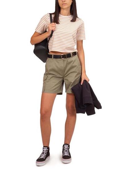 T-shirt crop - lifestyle - Femme - slim fit, à rayures - TIMBERLAND - Blanc