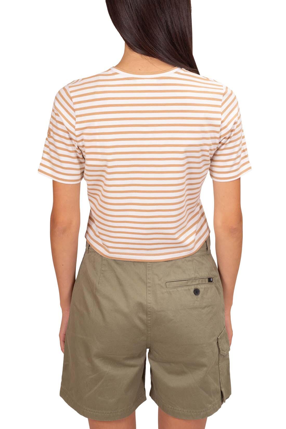 T-shirt donna slim crop a righe 3/5