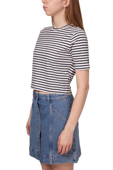 T-shirt crop - lifestyle - Femme - slim fit, à rayures - TIMBERLAND - Blanc