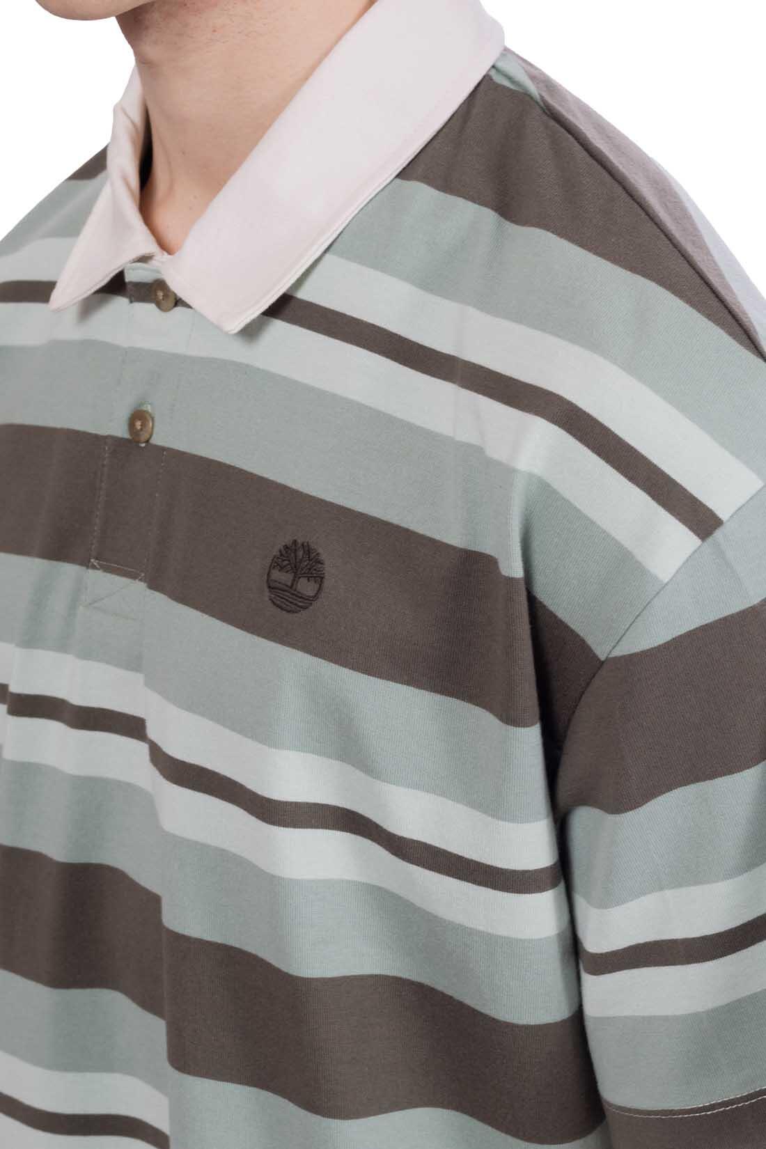 Polo - Uomo - Oversize, piqué cotone, a righe - multicolore 5/5