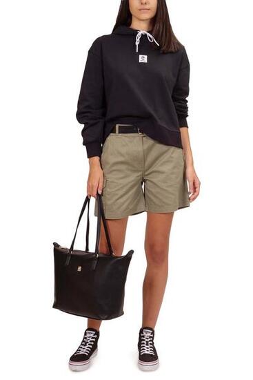 Felpa donna estiva con cappuccio e logo