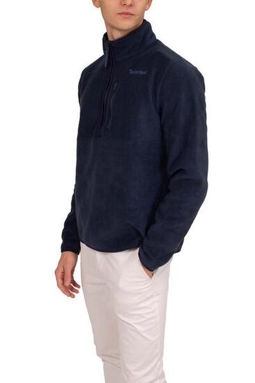 Felpa uomo in pile con mezza zip