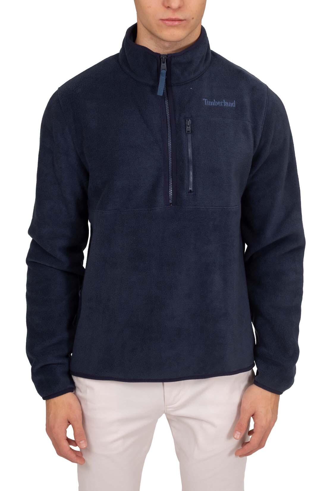 Felpa uomo in pile con mezza zip 2/5
