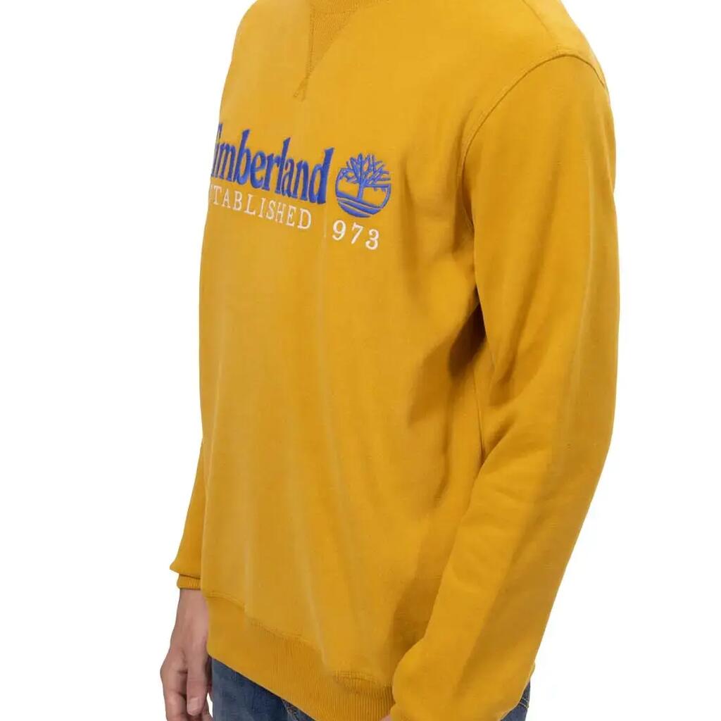 TIMBERLAND Men's Sweatshirt Regular Crew Neck Ochre Yellow