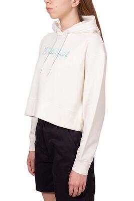 Felpa invernale donna corta con logo signature