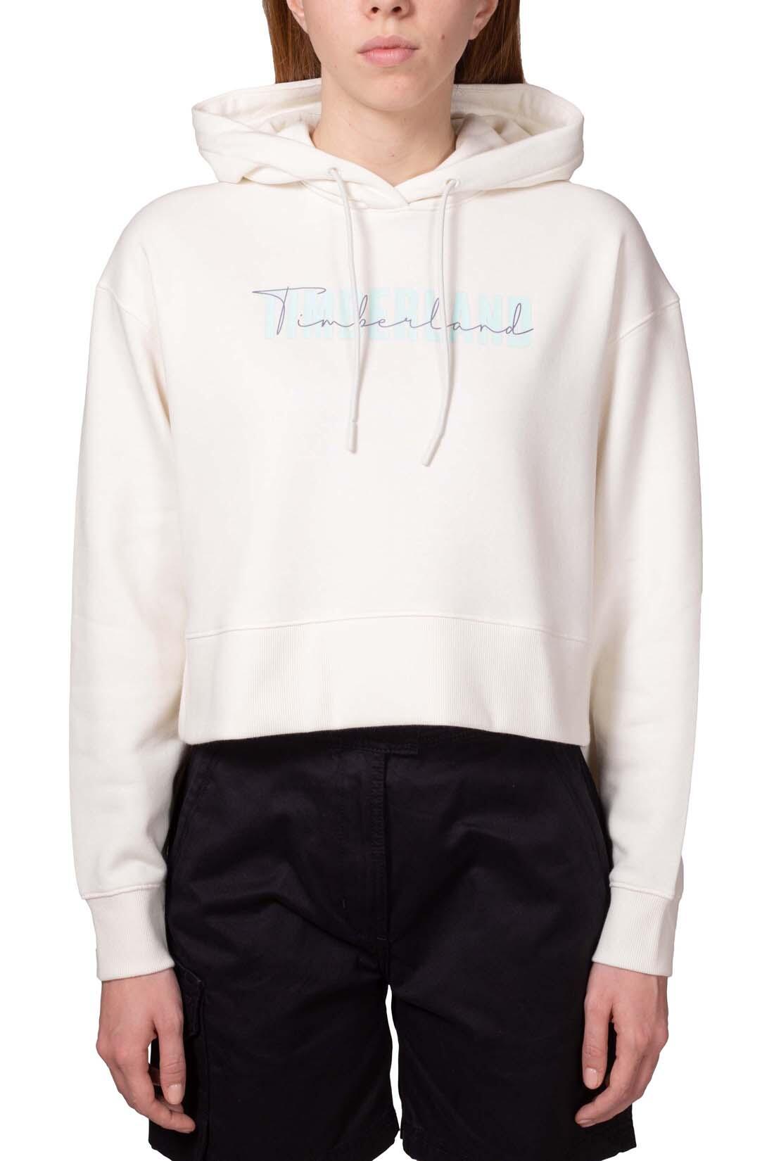 Felpa invernale donna corta con logo signature 2/5