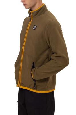 Fleece jacket - sportswear - men - zipped, logo patch - black