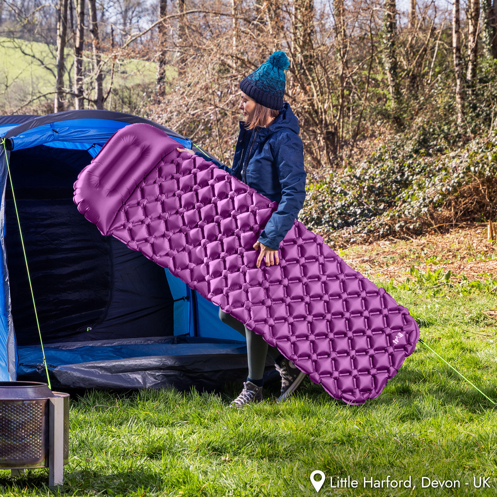Lightweight Sleeping Mat With Pillow Ultra Light Inflatable Camping Mattress 2/7