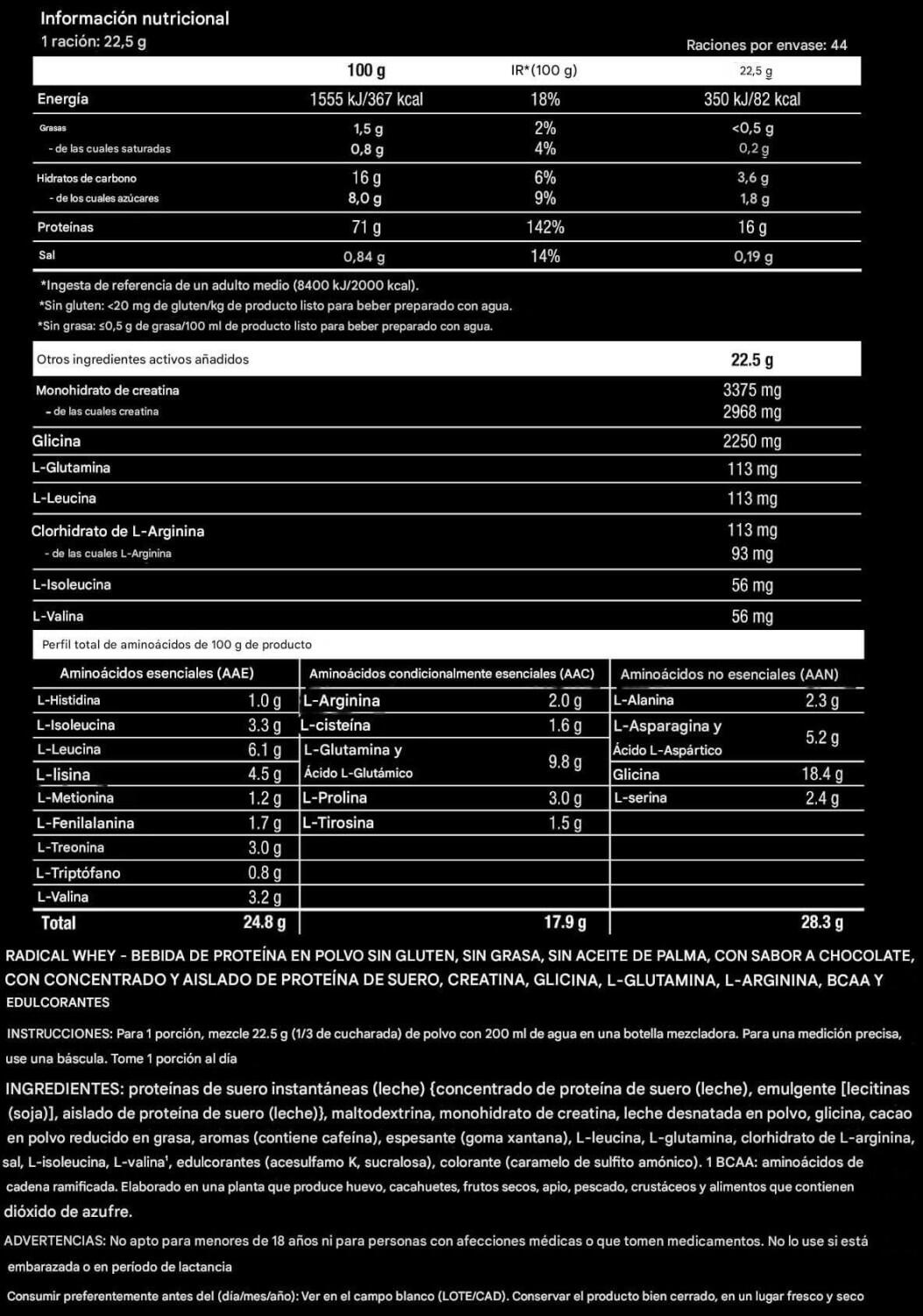 Whey concentrée - Radical Whey - Chocolat 4/5