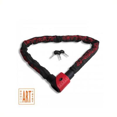 Citycat kettingslot art 3 - 120 cm met nylon hoes en 3 sleutels