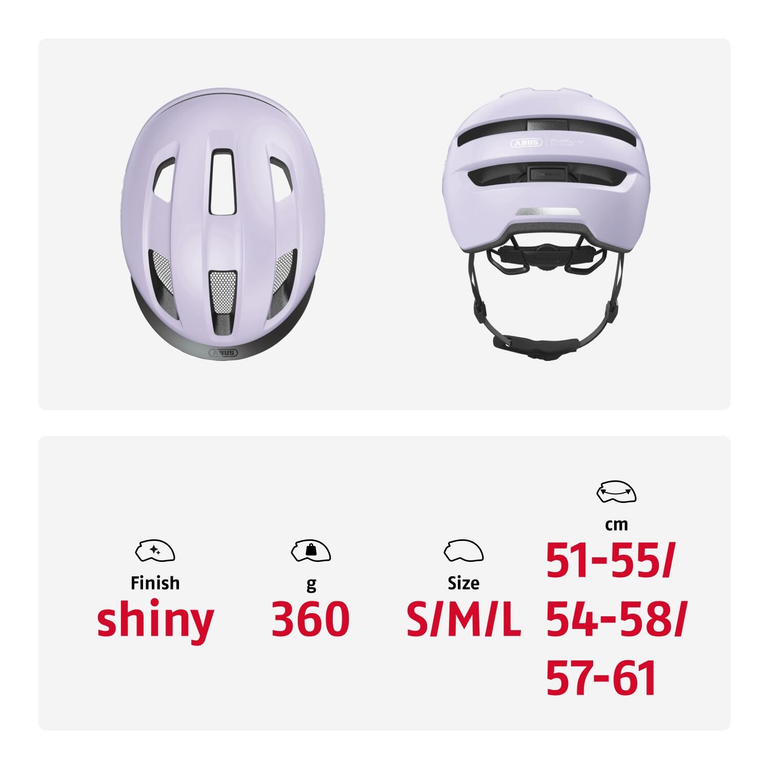 Casque ABUS Purl-Y lavande claire M 54-58 cm 5/7