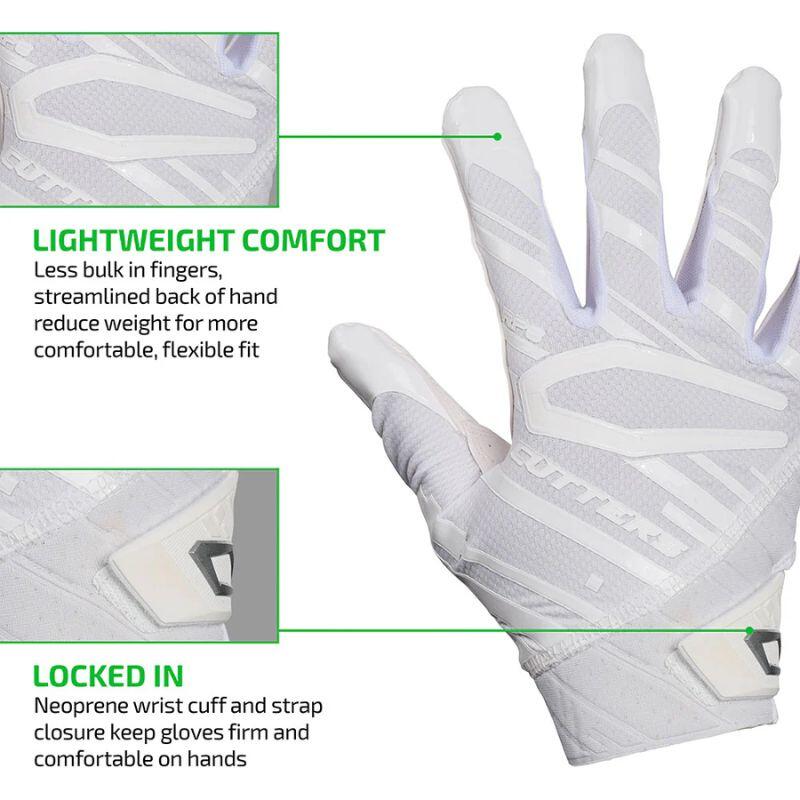 Cutters CG10680 Rev Pro 6.0 Receiver Gloves Solid M White 3/7